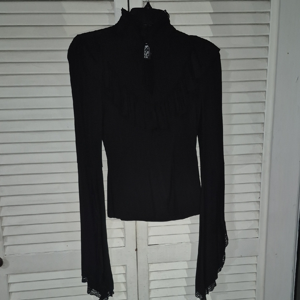 Killstar Black Gothic Ruffled Blouse
